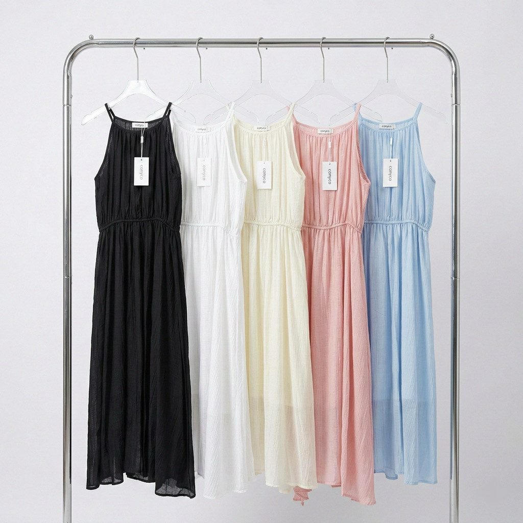 conycolours | sugar long dress เดรสยาวแขนกุดผูกหลัง
