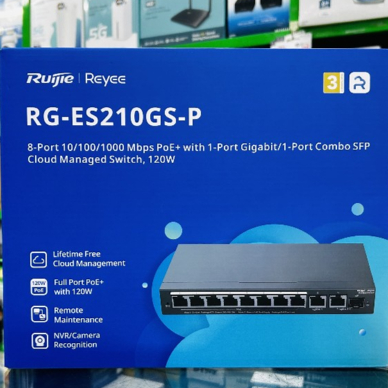 ส่งด่วน RG-ES210GS-P Ruijie Reyee 10-Port Gigabit Smart Cloud Managed PoE Switch ประกัน 3 ปี
