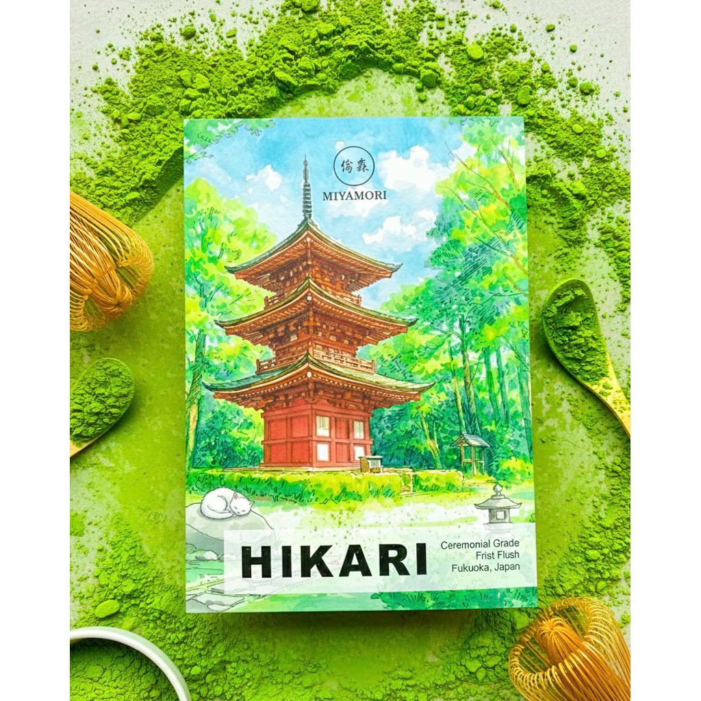 (MIYAMORI) มัทฉะ โทนถั่วYame Matcha Ceremonial Grade มัทฉะเกรดพิธีการ