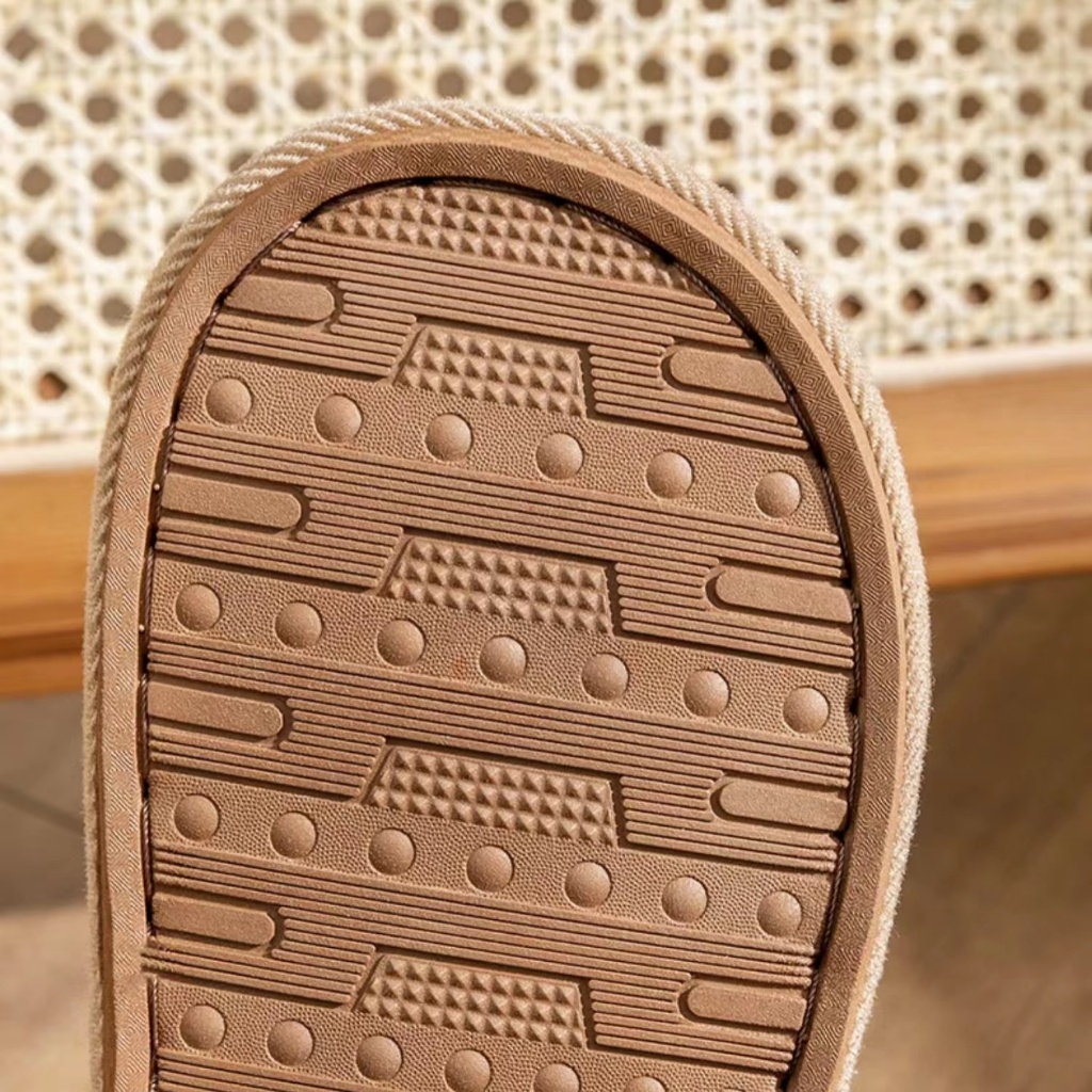 （XZ-12）สไตล์ญี่ปุ่น รองเท้าแตะผ้าลินิน รองเท้าใส่ในออฟฟิศ ป้องกันเท้าแตก - รูปที่ 5