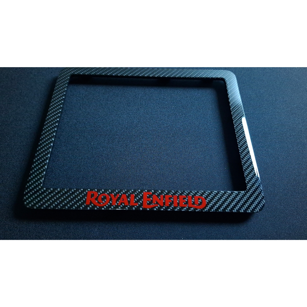 Royal Enfield (RED) กรอบป้ายทะเบียน รถมอเตอร์ไซต์ หุ้มคาร์บอนแท้ ลาย2