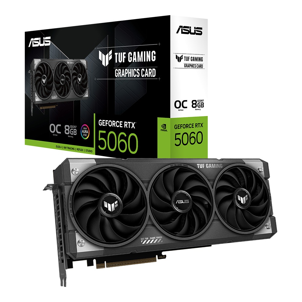 VGA (การ์ดแสดงผล) ASUS TUF GAMING GEFORCE RTX 5060 8GB GDDR7 OC EDITION (TUF-RTX5060-O8G-GAMING)