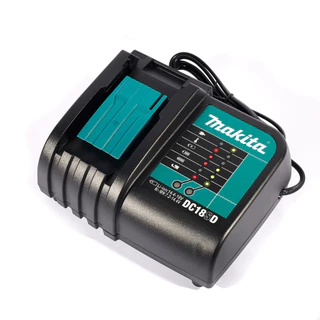 MAKITA เครื่องชาร์จแบตเตอรี่ 18 โวลต์ (ชาร์จเร็ว) รุ่น DC18RC ใช้กับแบต BL1830B / BL1850B / BL1860B / BL1815N (มากีต้า)