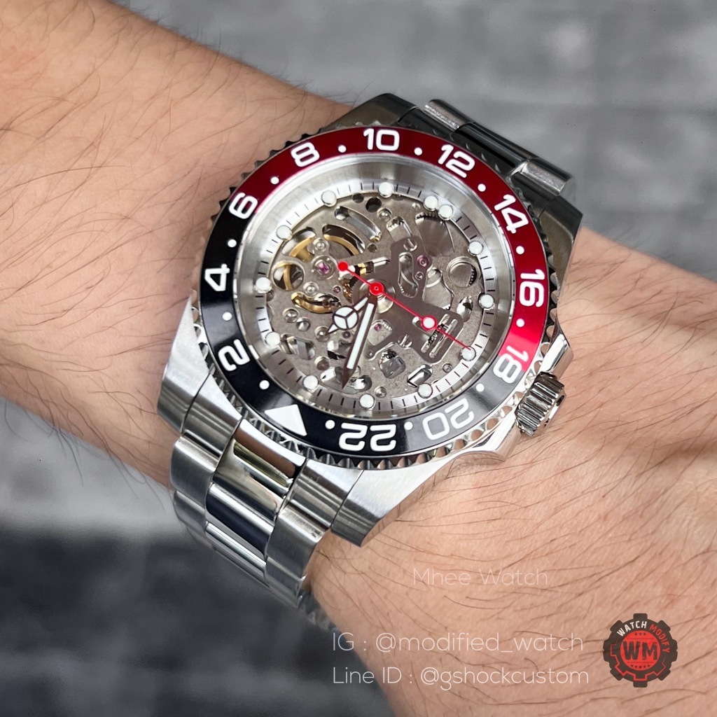 Premium Watch Skeleton Watch Coke Open Heart Automatic Movement NH70