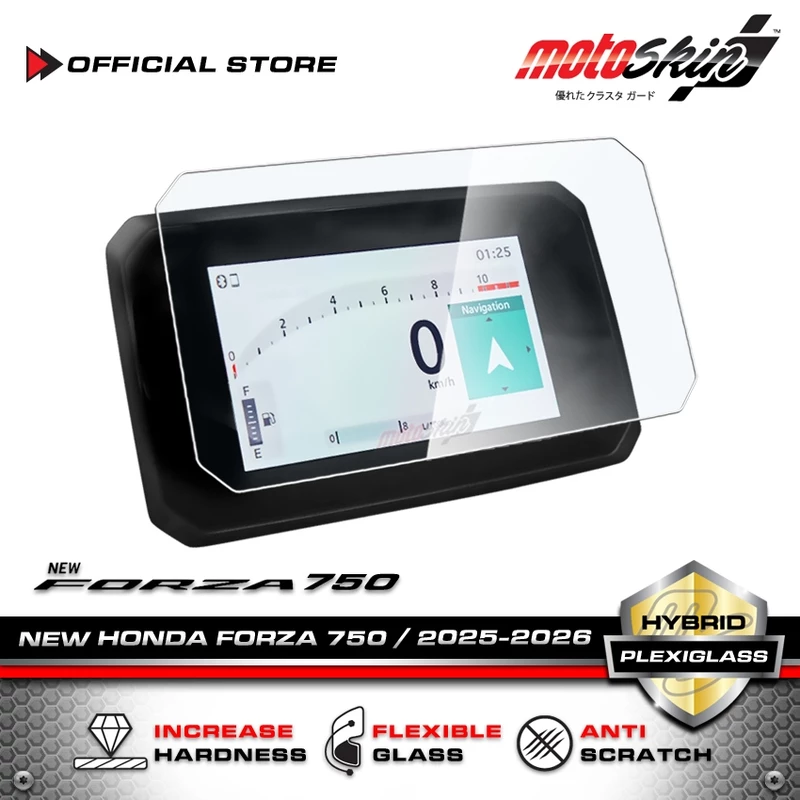 motoSkin ฟิล์ม Plexiglass กันรอยหน้าปัด NEW! HONDA FORZA 750 ปี 2026 TFT Dashboard Protection Film