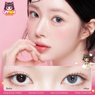 UYAAI {เกรด -0.00~-6.00} คอนแทคเลนส์ apex น้ำเงิน สัมผัสด้วยสีธรรมชาติ สามารถใช้สำหรับ 2 ชิ้นต่อคู่