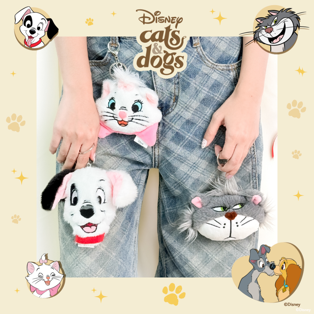 UNO พวงกุญแจตุ๊กตา Disney Cats&Dogs ลิขสิทธิ์แท้