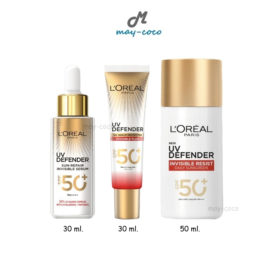 ถูก/แท้/มีไลฟ์ (15-50ml.) กันแดด L'Oréal Loreal Paris UV Defender Serum Protector SPF50+ ลอรีอัล กัน