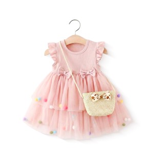 ชุดเดรสผ้าฝ้ายสําหรับเด็กผู้หญิง ชุดเดรส แฟชั่นฤดูร้อน สไตล์…