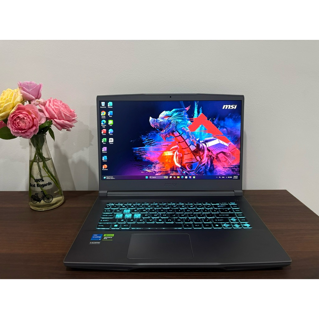 NOTEBOOK (โน้ตบุ๊ค) MSI THIN 15 B12UCX-1428TH เกมมิ่ง สภาพสวย การ์ดจอแรง คีย์บอร์ดมีไฟ ประกันศูนย์