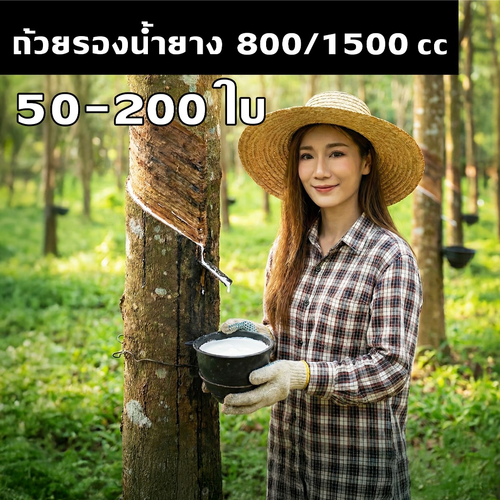 ถ้วยใส่น้ำยางพารา 800/1500cc (50-200ใบ) จอกยางพารา กะลายาง - 0350-351