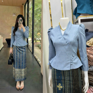 เสื้อผ้าฝ้าย พร้อมส่ง น่าจะ เสื้อใส่ไปทำบุญ