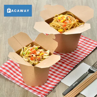 (25ใบ) กล่องหมี่ไก่ฉีก ถ้วยฝาเกี่ยว ก้นกลม ด้านในเคลือบมันอย่างดี แข็งแรง ไม่เปื่อยง่าย 16oz/26oz/32oz