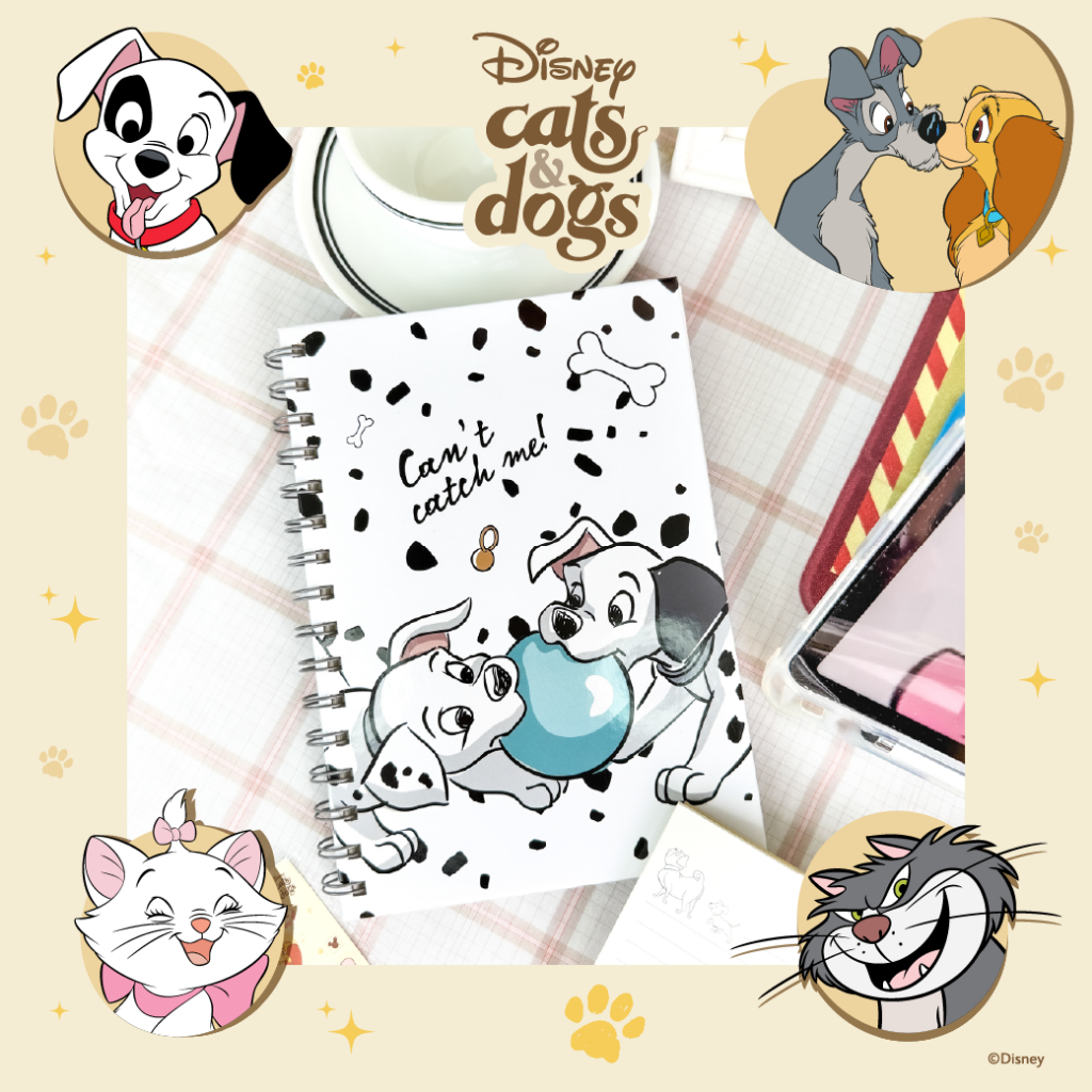 UNO สมุดริมลวด A5 Disney Cats&Dogs ลิขสิทธิ์แท้