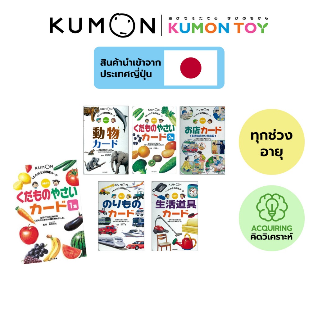 Kumon Flashcards: Places Items Vehicles Fruits & Veg Animals การ์ดคำศัพท์คุมอง แฟลชการ์ดแท้ 100% พร้อมส่ง