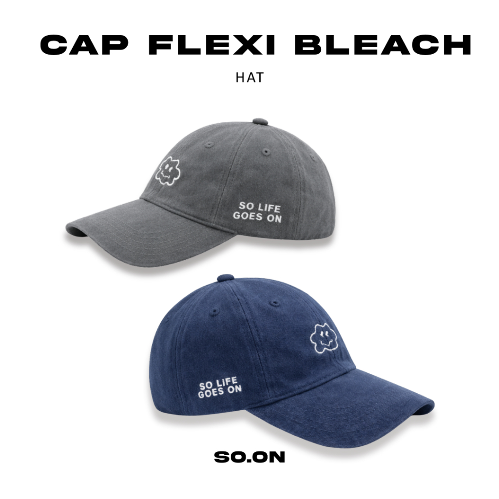 SO.ON Cap หมวกแก๊ปฟอก รุ่น  Flexi Bleach
