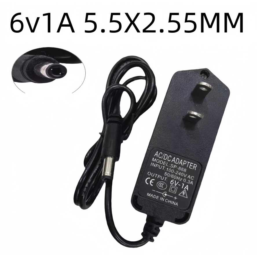 DC อะแดปเตอร์ 6V 1A 1000mA (5.5x2.5mm)