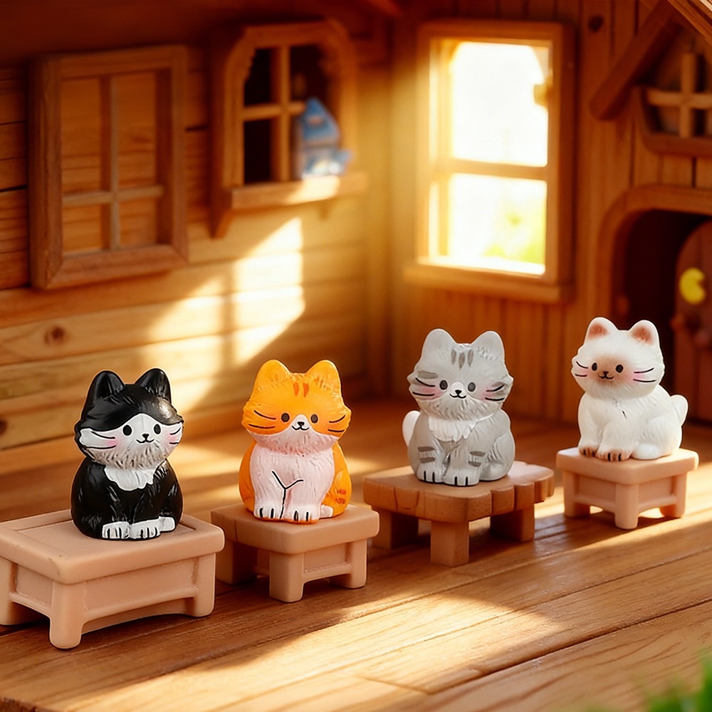 ่j852ฟิกเกอร์ลูกแมวการ์ตูนน่ารัก DIY ขายเซ็ตละ 5 ชิ้น