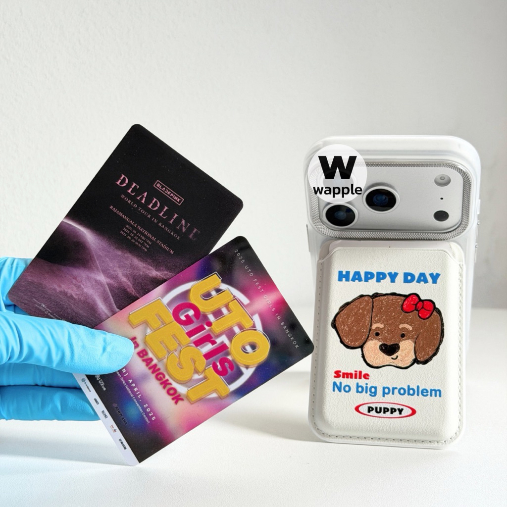 wapple-MagSafe Wallet Card Stand ลายการ์ตูน กระเป๋าติดโทรศัพท์ใส่บัตรได้2ใบ รูปที่ 3