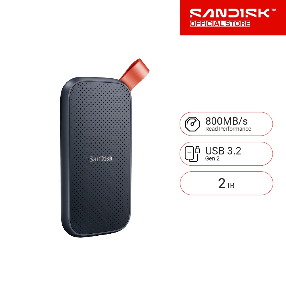 SanDisk Portable SSD 2TB (SDSSDE30-2T00-G26) Read Speed up to 800MB/s