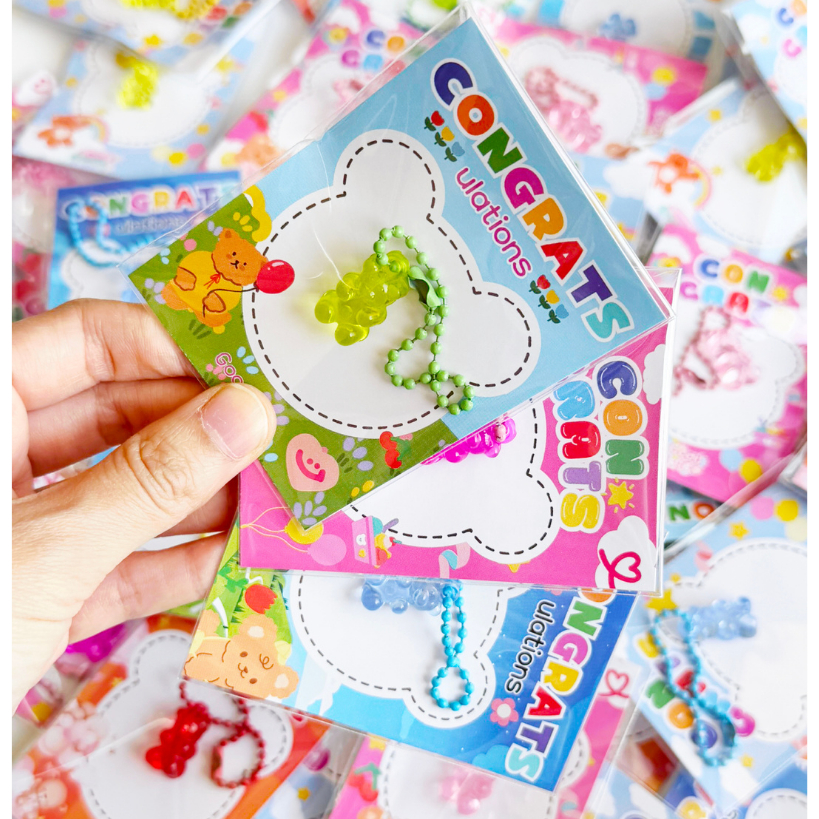 ของปัจฉิม พวงกุญแจ ลายหมี ดอกไม้ น่ารักๆ คละสี พวงกุญแจปัจฉิม ราคา ถูกที่สุด ดีลบีเคเค แกลเลอรีภาพที่ 3