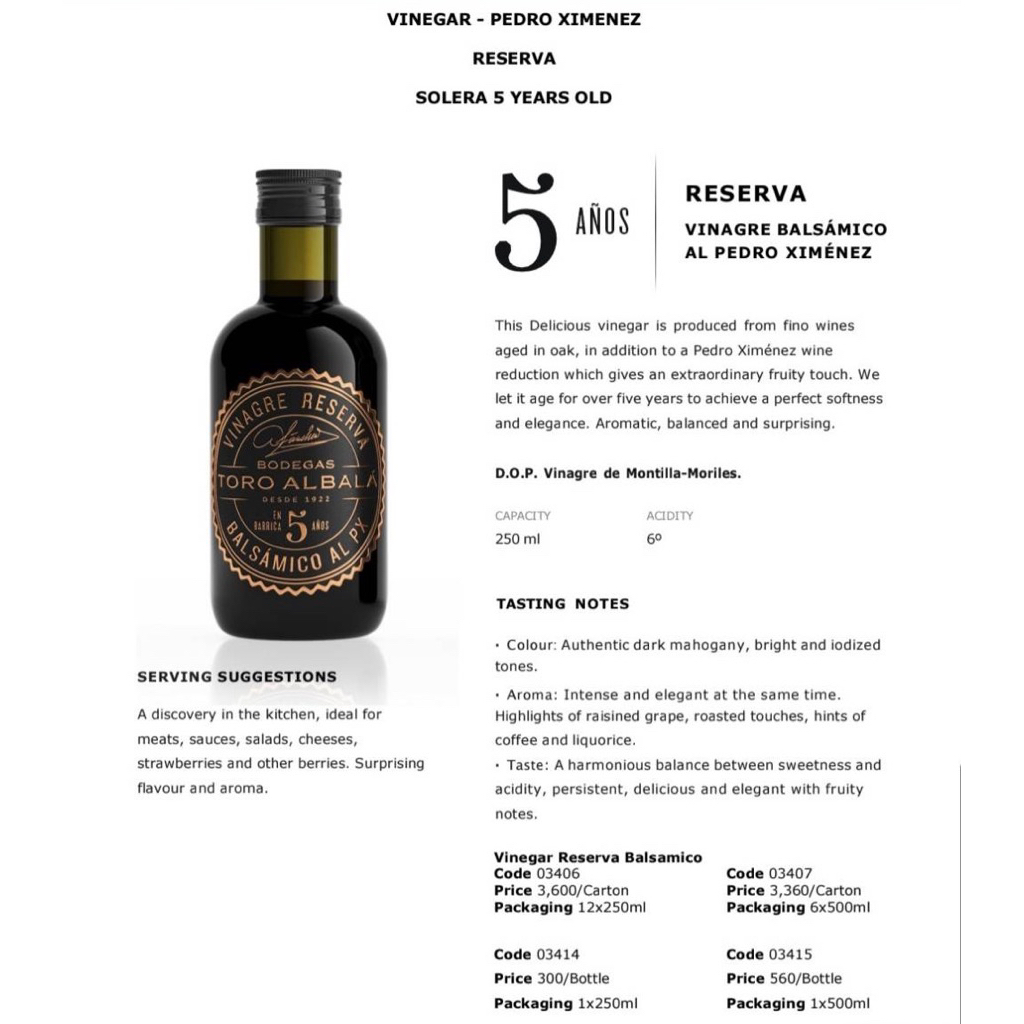 🇪🇸 BALSAMIC RESERVA 5 YEARS PX 250ml