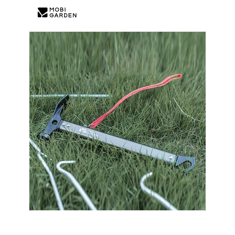 Moby Garden ค้อนเหล็กหล่อสำหรับตอกหมุดเต็นท์แคมป์ปิ้งจาก เครื่องมืออเนกประสงค์สำหรับการเอาตัวรอดกลางแจ้ง