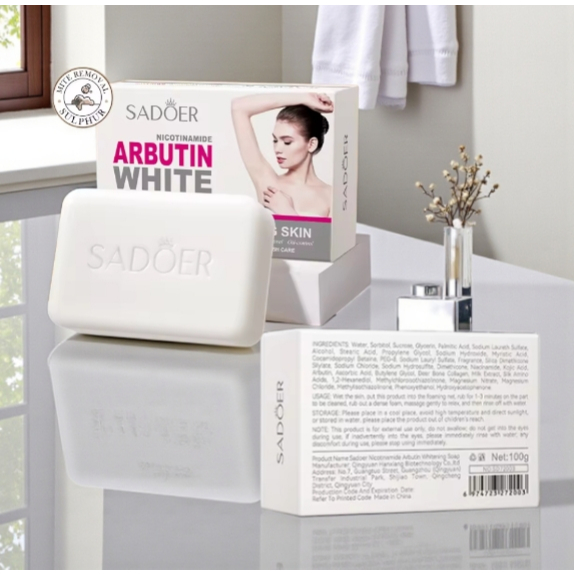 SADOER Nicotinamide Arbutin White Whitening Soap สบู่ ใช้ได้ทั้งหน้าและตัว