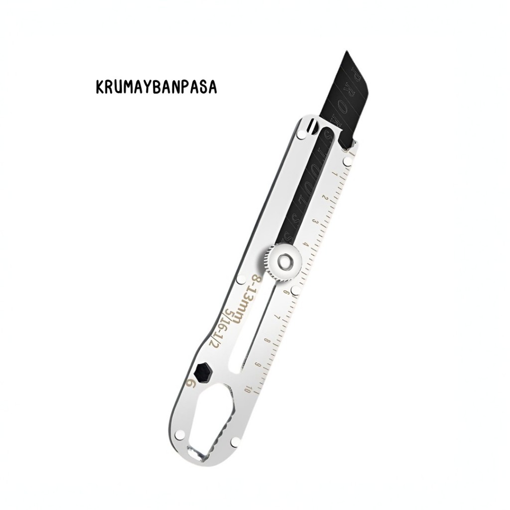 K02คัตเตอร์อเนกประสงค์ [10-in-1] สแตนเลส EDC พกพาง่าย มีไม้บรรทัด + ประแจ + ไขควง ในตัว ดีไซน์มินิมอล แข็งแรง ทนทาน ราคา ถูกที่สุด ดีลบีเคเค แกลเลอรีภาพที่ 7