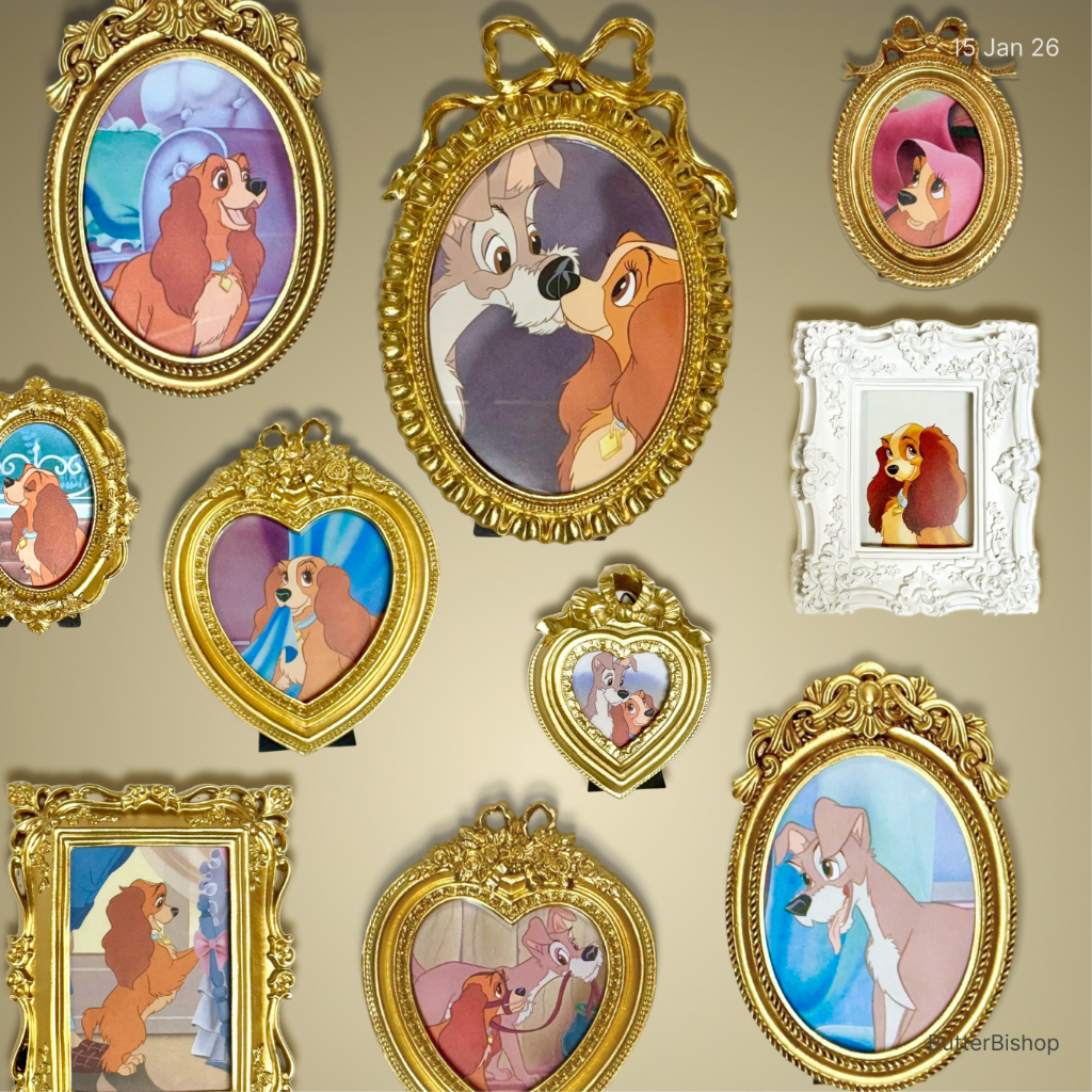 (พร้อมส่ง - เติมสินค้า 14/03 💥) ภาพพร้อมกรอบ — 🍝 Disney Lady and the Tramp ดิสนีย์ เลดี้ แทรมป์ ของแท้ 💯