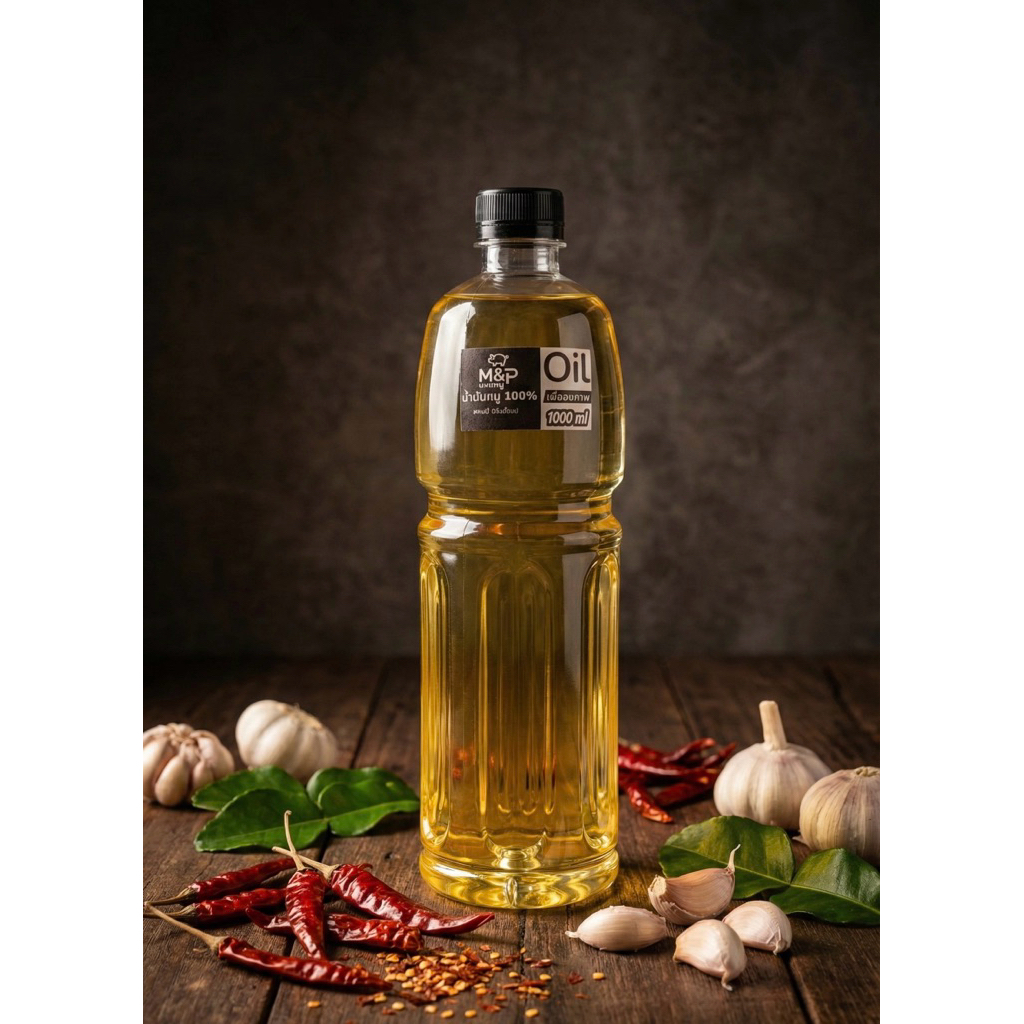 น้ำมันหมูแท้100% เจียวใหม่ทุกวัน หอมๆ ขนาด1000ml.