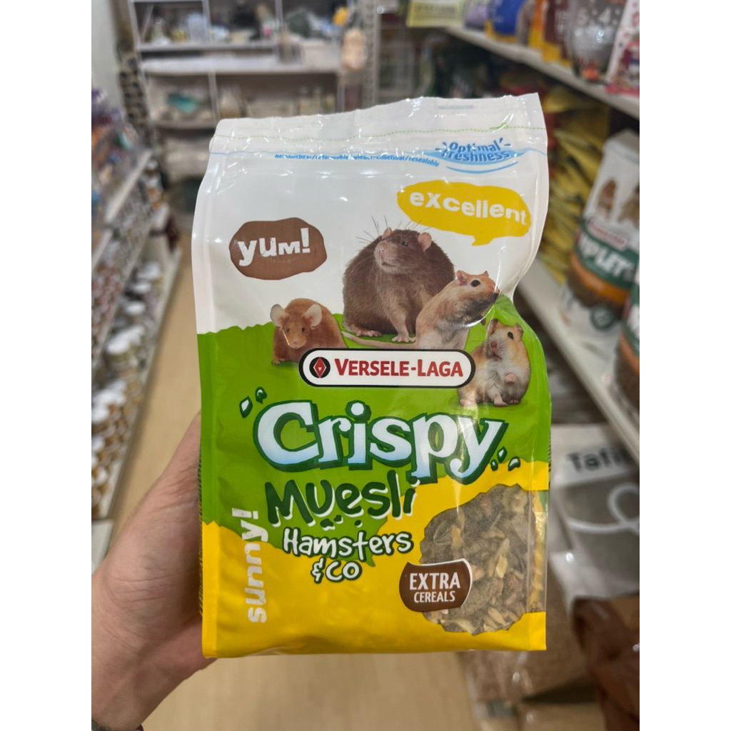 Versele-Laga Crispy Muesli Hamster อาหารแฮมสเตอร์ สูตรธัญพืชหลากหลาย กลิ่นหอม กินง่าย น้ำหนัก