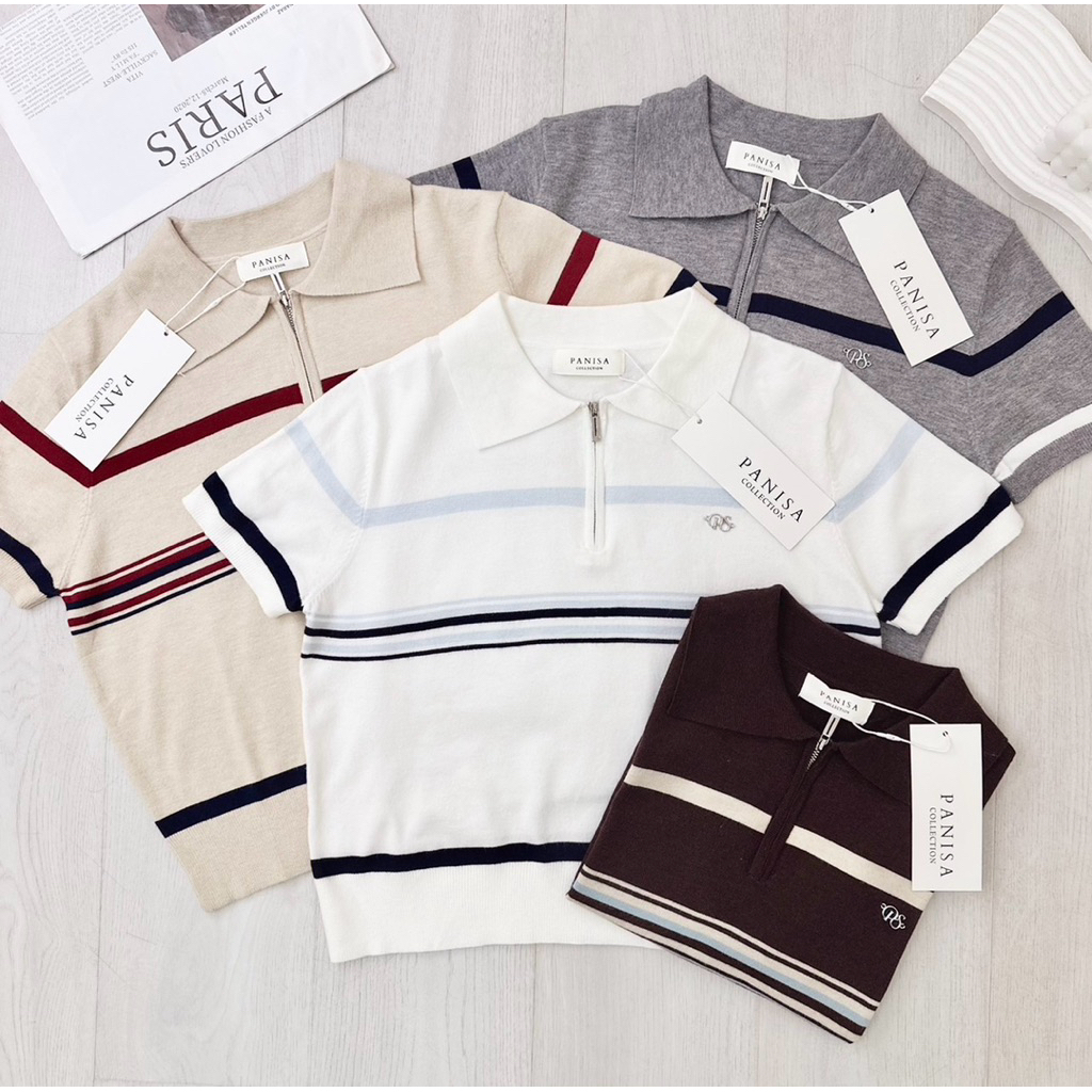 PANISA เสื้อโปโลไหมพรมซิปหน้า (สาวอวบใส่ได้) ราคา ถูกที่สุด ดีลบีเคเค แกลเลอรีภาพที่ 7