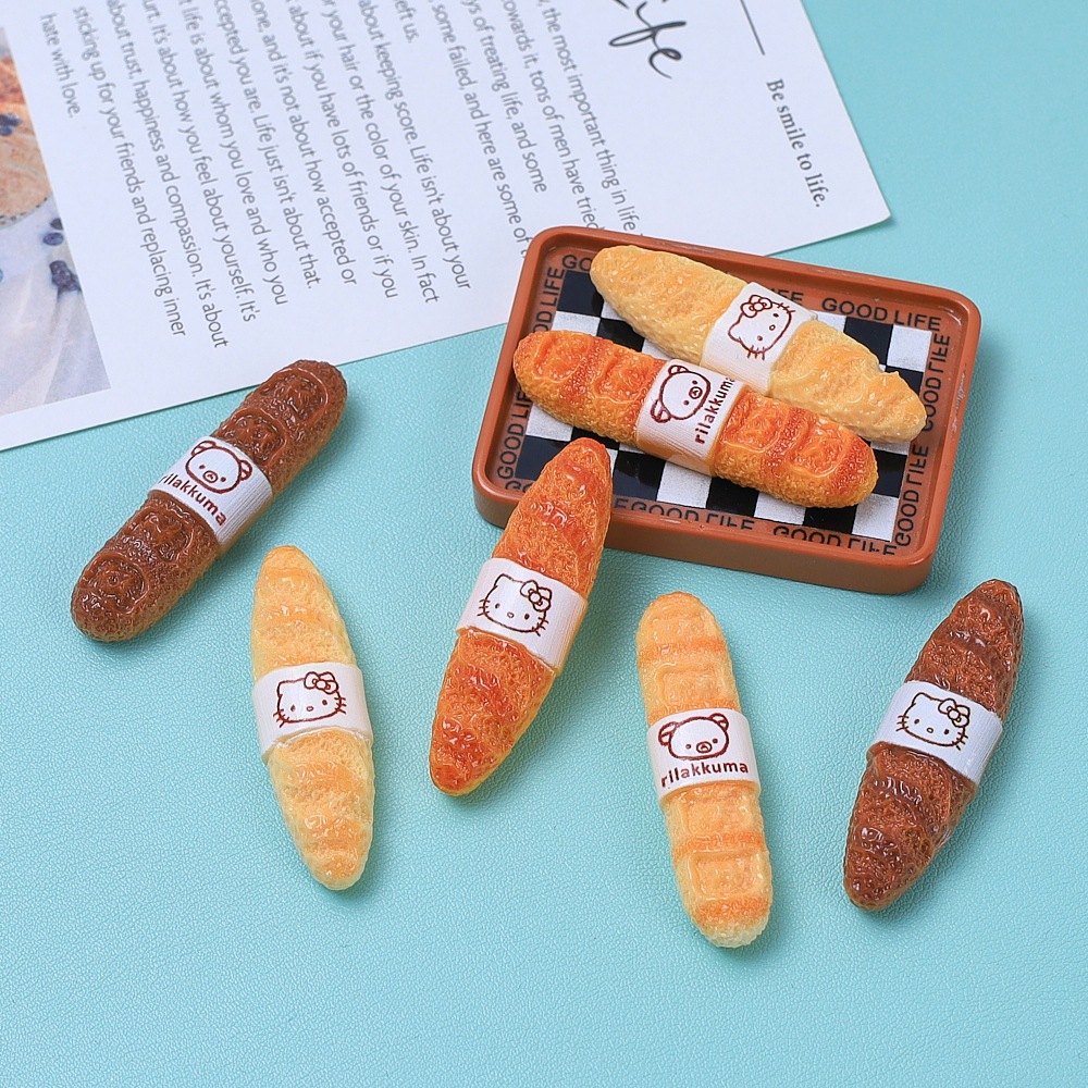 j320ขนมปังบาแกตต์การ์ตูนของจิ๋วของเล่นแพ็คละ 6 ชิ้น
