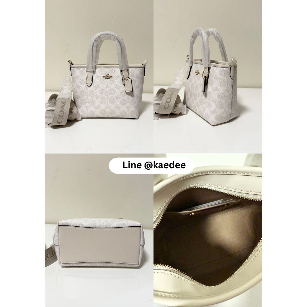 พร้อมส่งในไทย ของแท้ 100 % Coach CW032 City Mini Tote Bag In Signature Canvas