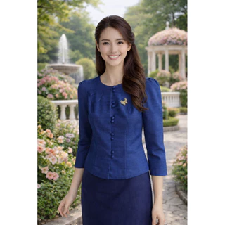 เสื้อไหมลาวอัดผ้ากาวทั้งตัว
