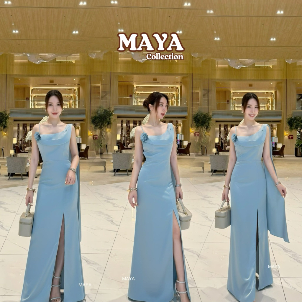 ชุดสไบ ชุดเพื่อนเจ้าสาว สีเหลือง น้ำตาลไหม้ มาใหม่ค่า  G137 s-xl ชุดไปงานแต่ง + ดอกไม้ - รูปที่ 3