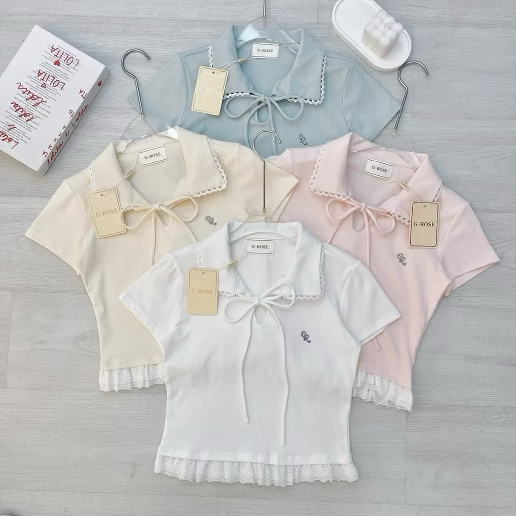 G-ROSE เสื้อครอปคอปก 💖✨