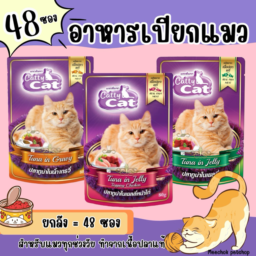 [ยกลัง48ซอง] เพาซ์แมว Catty Cat อาหารเปียก 48 ซอง