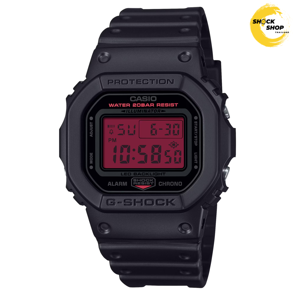 CASIO G-SHOCK นาฬิกาข้อมือ รุ่น DW-5600BBR-1 ซีรีส์ 5600 วัสดุเรซิ่น สีดำ จีช็อค