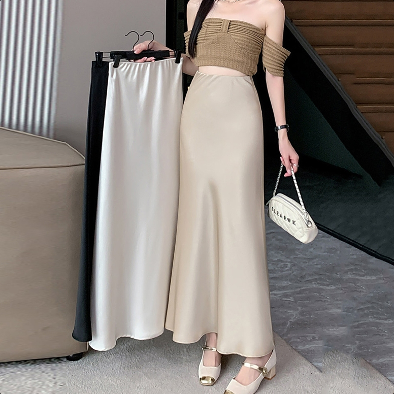 Aurae 11 สี S-6XL กระโปรงสไตล์เกาหลีทรงหางปลา สินค้า