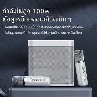 ลำโพงบลูทูธพร้อมไมโครโฟนคู่ YS-203สำหรับร้องเพลงคาราโอเกะ