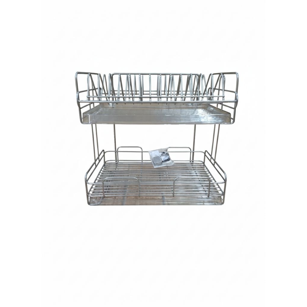 ชั้นคว่ำจานคว่ำแก้ว 2ชั้นขนาดกลาง KECH-015(STAINLESS STEEL)