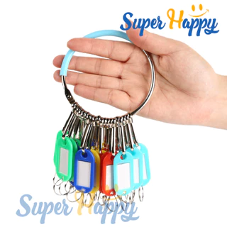 ที่เก็บพวงกุญแจ พร้อมแท็กชื่อพลาสติก 20 ชิ้น | Key Tag | สำหรับกุญแจ ห้องพัก ล็อกเกอร์ กระเป๋า