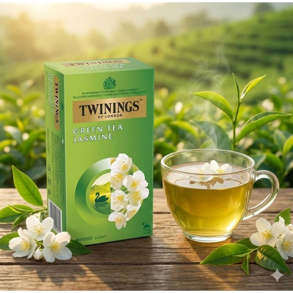Twinings​ Green​ Tea​ Jasmine​ ชาทไวนิงส์​ จัสมิน​ กรีนที​ (25 ซอง)​