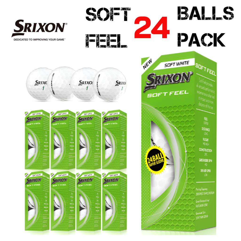 [🚚จัดส่งไว] Srixon Soft Feel Golf 24Balls Pack(24Balls/1Pack,White)