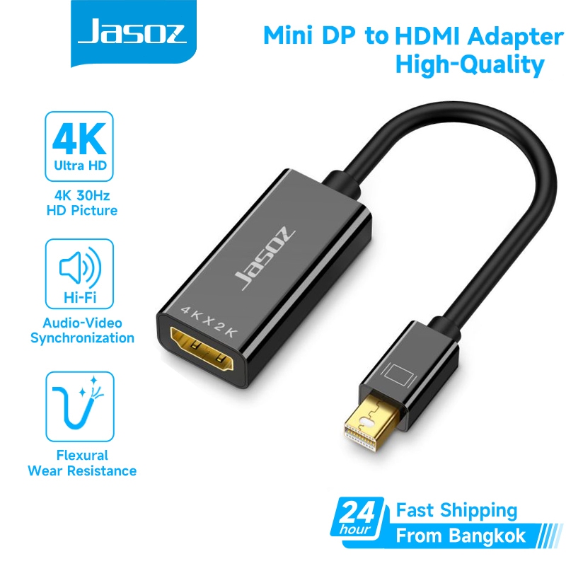 ⚡ส่งจาก กทม⚡Jasoz Mini DP เป็น HDMI Adapter Thunderbolt 2.0 Male to Female Converter for MacBook