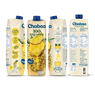 [ยกลัง 12 กล่อง] CHABAA น้ำสับปะรด 100% 1000 มล.