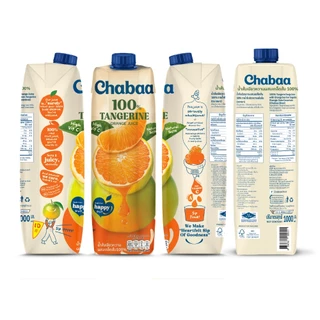 [ยกลัง 12 กล่อง] CHABAA น้ำส้มเขียวหวานผสมเกล็ดส้ม 100% 1000 มล.