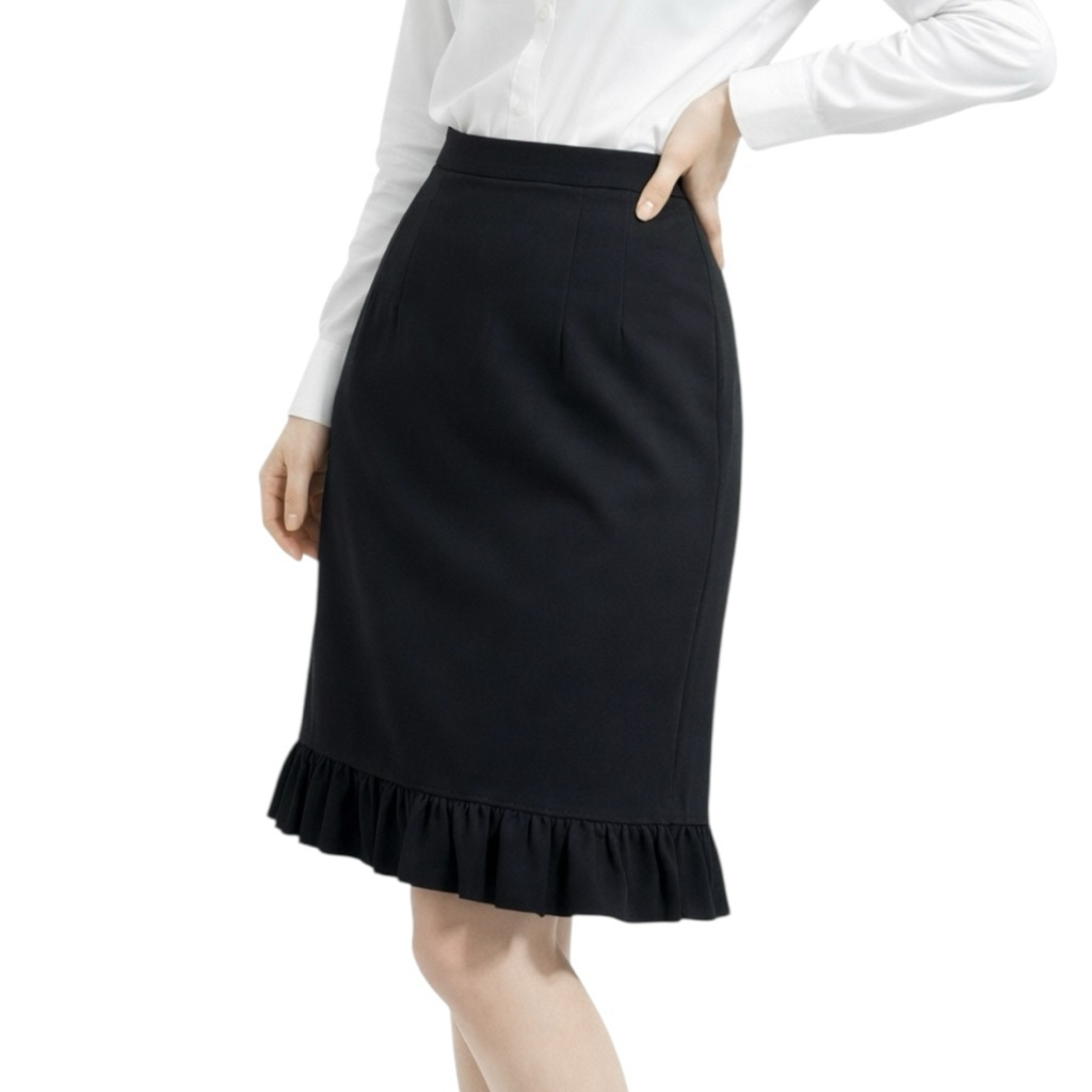 กระโปรงทรงกึ่งเอชายย่นขอบเล็กผ้านาโนS-40 (G) - รูปที่ 3